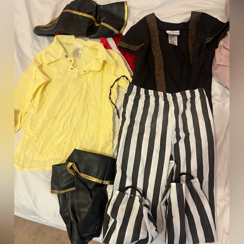 Kids Pirate Costume Set - Black, White, Yellow